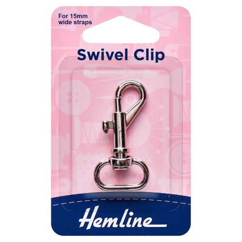 Hemline 15mm Swivel Clip - Silver