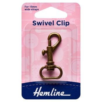 Hemline 15mm Swivel Clip - Bronze