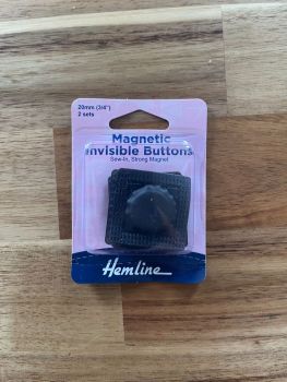 Hemline 20mm Invisible Magnetic Buttons - Black x 2 sets