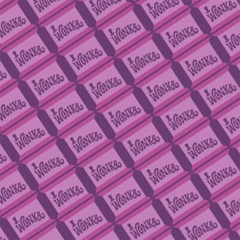Willy Wonka and the Chocolate Factory Fabric - Chocolate - Purple - 100% Cotton - 1/4m+