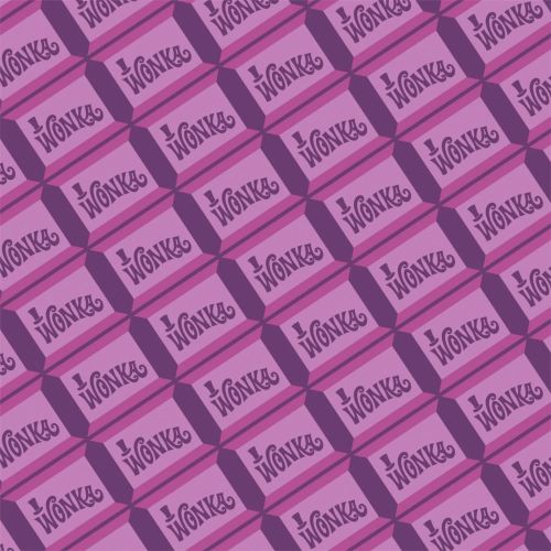 Willy Wonka and the Chocolate Factory Fabric - Chocolate - Purple - 100% Co