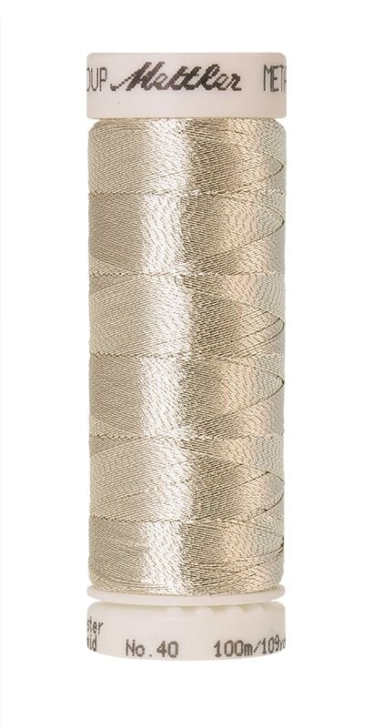 Mettler Threads - Metallic Polyester/Polyamide - 100m Reel - Silver 2701