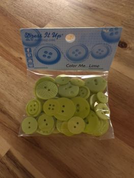 Dress It Up Buttons - 18 random lime buttons - 10mm - 21mm