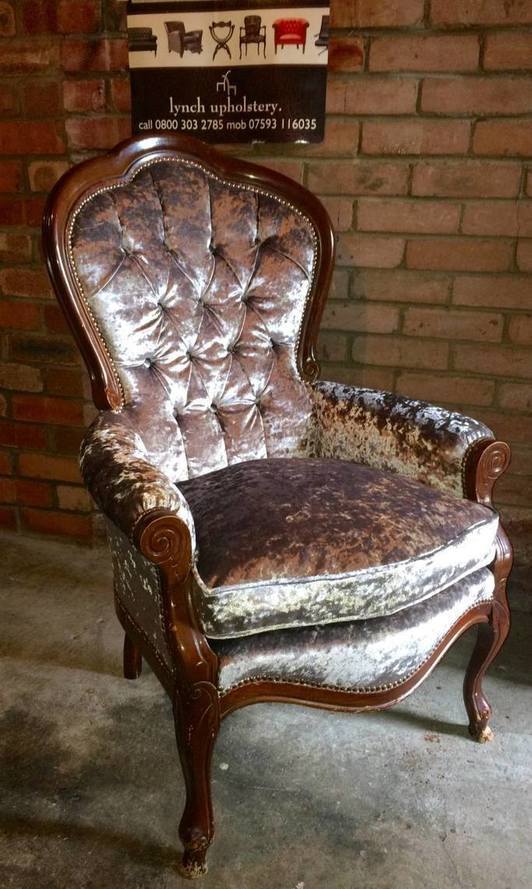 crushed velvet chair
