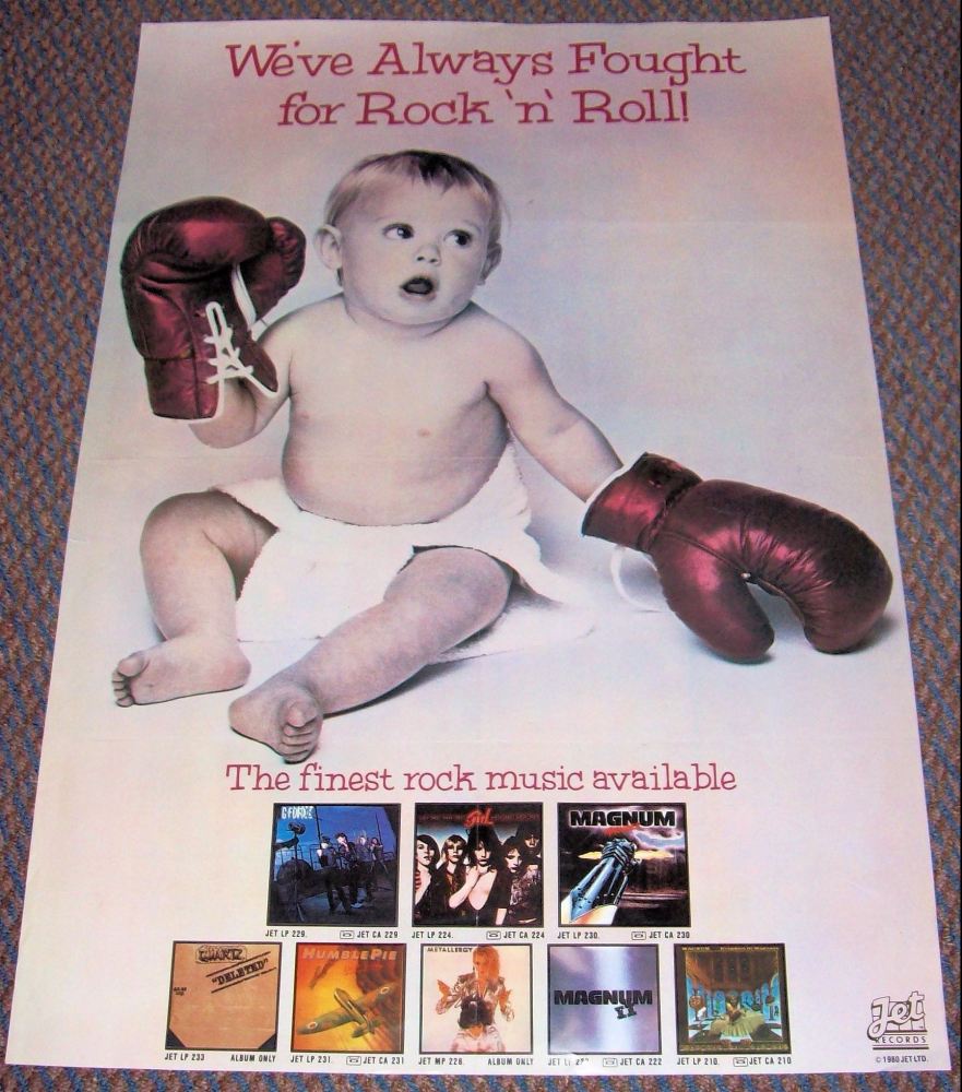 HUMBLE PIE MAGNUM QUARTZ 'JET RECORDS' UK RECORD COMPANY PROMO POSTER FROM 