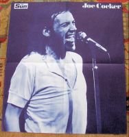 JOE COCKER U.K. PROMO POSTER FROM THE SUN NEWSPAPER FOR 1971 COMPILATION ALBUM