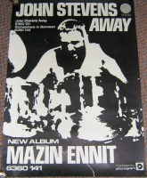 JOHN STEVENS AWAY STUNNING RECORD COMPANY PROMO POSTER "MAZIN ENNIT" ALBUM 1977