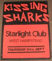 KISSING SHARKS CONCERT POSTER THUR 24th SEPT 1981 STARLIGHT CLUB WEST HAMPSTEAD