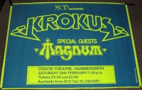 KROKUS MAGNUM STUNNING MINT SATURDAY 20th FEBRUARY 1982 LONDON UK CONCERT POSTER