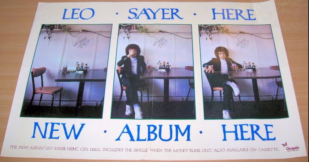 LEO SAYER STUNNING RARE RECORD COMPANY PROMO POSTER FOR THE ALBUM 