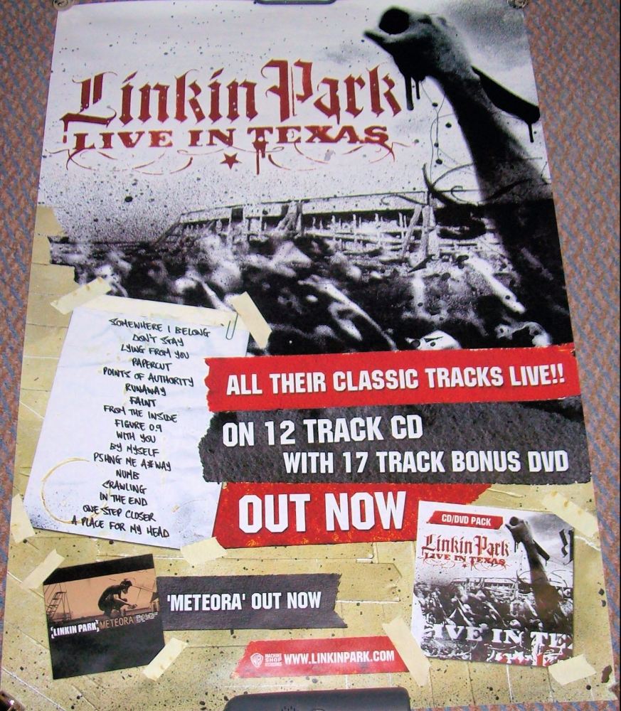 LINKIN PARK U.K. RECORD COMPANY PROMO POSTER FOR THE ALBUM 