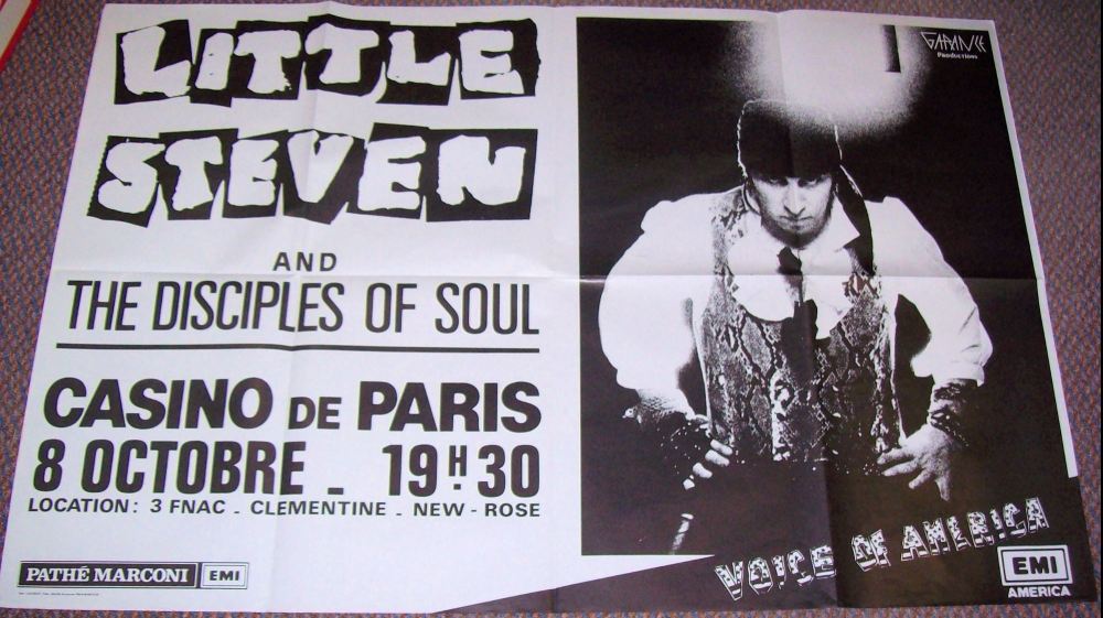 LITTLE STEVEN CONCERT POSTER MONDAY 8th OCTOBER 1984 AT CASINO DE PARIS FRA