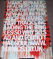 MANIC STREET PREACHERS U.K. REC COM PROMO POSTER "KNOW YOU'RE ENEMY" ALBUM 2001