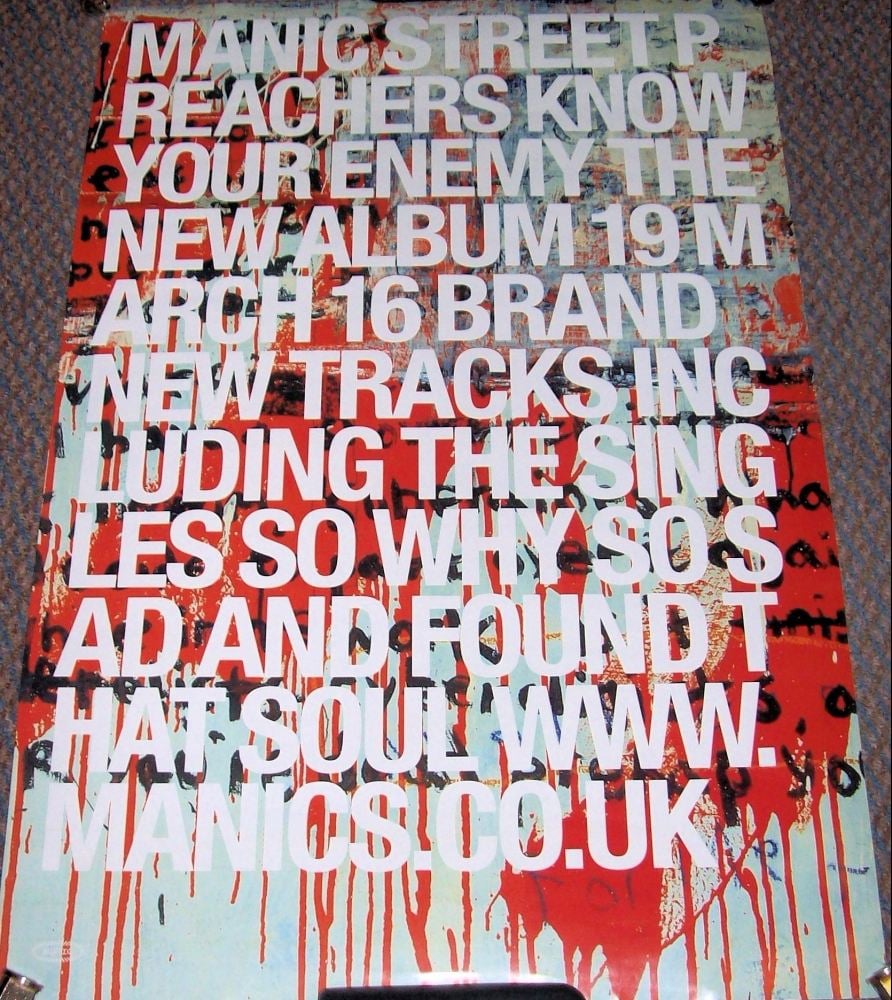 MANIC STREET PREACHERS U.K. REC COM PROMO POSTER 