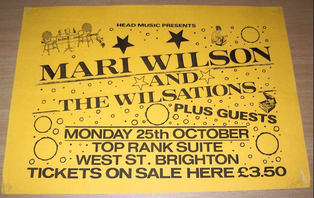 MARI WILSON STUNNING CONCERT POSTER MON 25th OCT 1982 TOP RANK SUITE BRIGHT