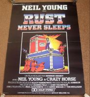 NEIL YOUNG STUNNING RARE FRENCH PROMO POSTER 'RUST NEVER SLEEPS' FILM IN 1982