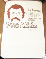 PETE ATKIN CLIVE JAMES UK REC COM PROMO POSTER ‘SECRET DRINKER’ ALBUM-TOUR 1974