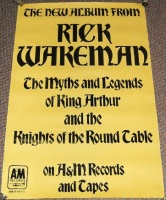 RICK WAKEMAN RARE UK RECORD COMPANY PROMO POSTER "MYTHS AND LEGENDS" ALBUM 1975