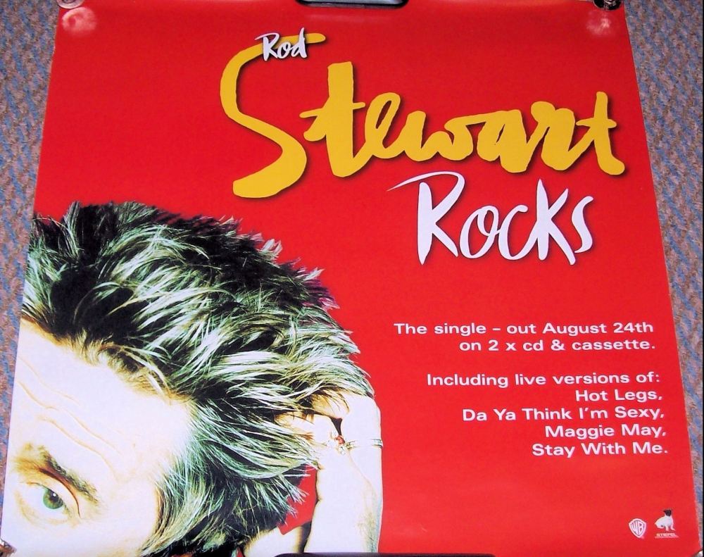 ROD STEWART SUPERB U.K. RECORD COMPANY PROMO POSTER FOR THE SINGLE 