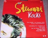 ROD STEWART SUPERB U.K. RECORD COMPANY PROMO POSTER FOR THE SINGLE "ROCKS" 1998