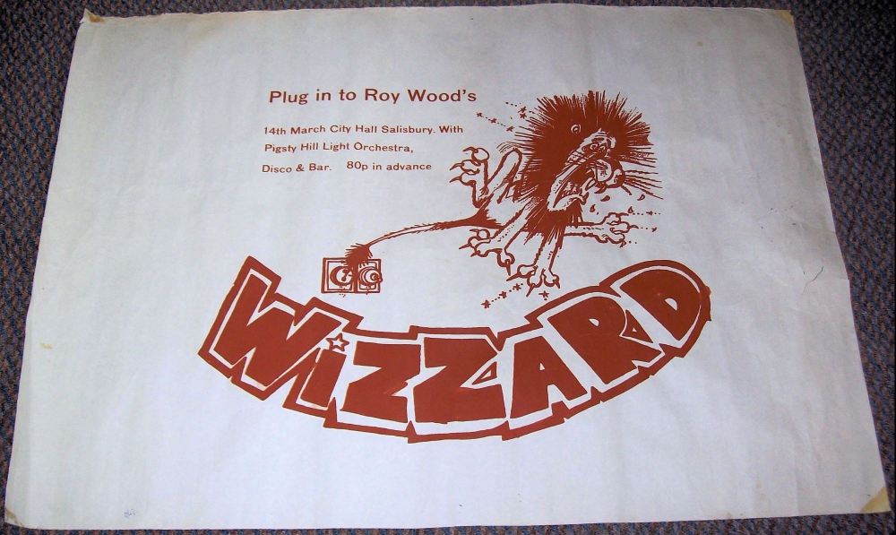 ROY WOOD'S WIZARD CONCERT POSTER WEDNESDAY 14th MARCH 1973 SALISBURY CITY H