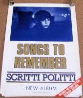 SCRITTI POLITTI U.K. RECORD COMPANY PROMO POSTER "SONGS TO REMEMBER" DEBUT ALBUM