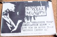 SWELL MAPS U.K. RECORD COMPANY PROMO POSTER 'IN COLLISION TIME' COMPILATION ALBUM 1981 WHITE PAPER 