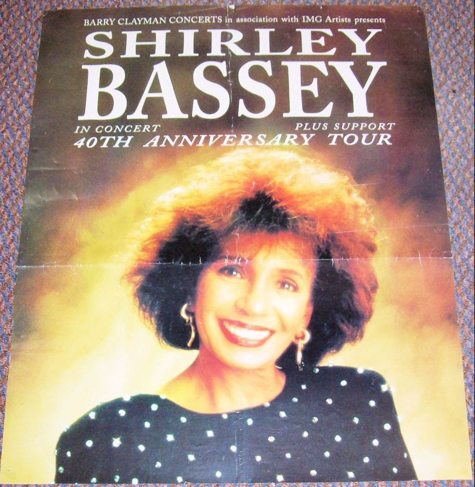 SHIRLEY BASSEY STUNNING RARE 1994 40th ANNIVERSARY U.K. TOUR PROMO POSTER