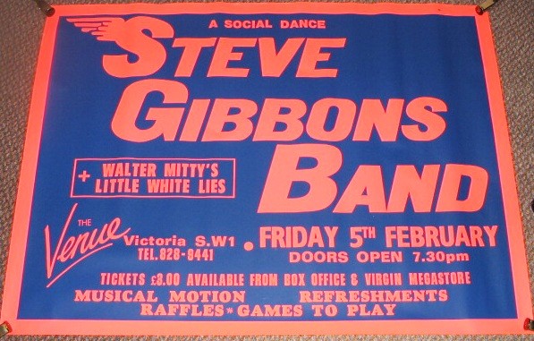 STEVE GIBBONS SUPERB MINT FRIDAY 5th FEBRUARY 1982 'VENUE' LONDON CONCERT P