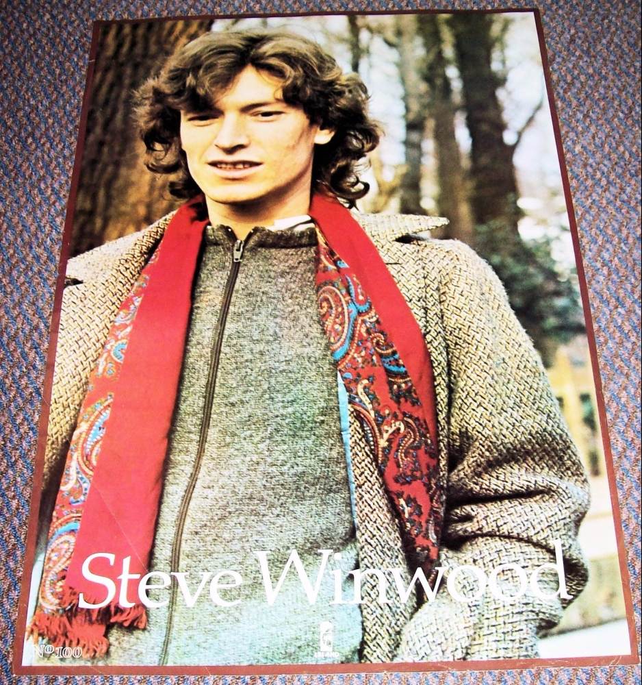 STEVE WINWOOD U.K. RECORD COMPANY PROMO POSTER SELF TITLED DEBUT ALBUM IN 1