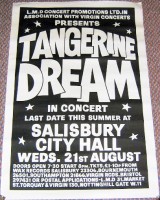 TANGERINE DREAM STUNNING RARE CONCERT POSTER SALISBURY CITY HALL 21st AUG 1974