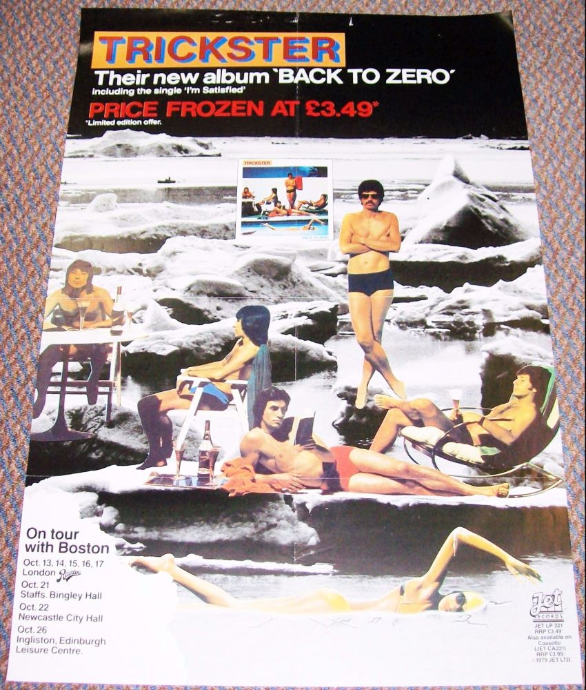 TRICKSTER BOSTON RARE RECORD COMPANY PROMO & TOUR POSTER 'BACK TO ZERO' LP 