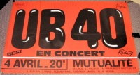 UB40 RARE CONCERT POSTER WEDNESDAY 4th APRIL 1984 MUTUALITE THEATRE PARIS FRANCE