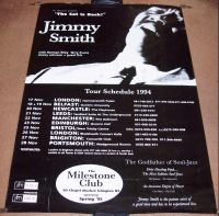 JIMMY SMITH JAZZ QUITE STUNNING AND RARE 1994 'THE CAT IS BACK' U.K. TOUR POSTER