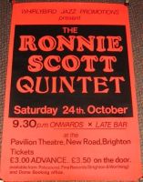 RONNIE SCOTT QUINTET CONCERT POSTER SAT 24th OCT 1981 PAVILION THEATRE BRIGHTON