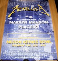 METALLICA PLACEBO MARILYN MANSON 'BIG DAY OUT' FESTIVAL MILTON KEYNES 1999 POSTER