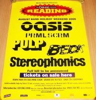 OASIS PULP STEREOPHONICS PRIMAL SCREAM BECK 'READING' FESTIVAL POSTER 'FULL BILL TO BE ANNOUNCED' AUGUST 2000