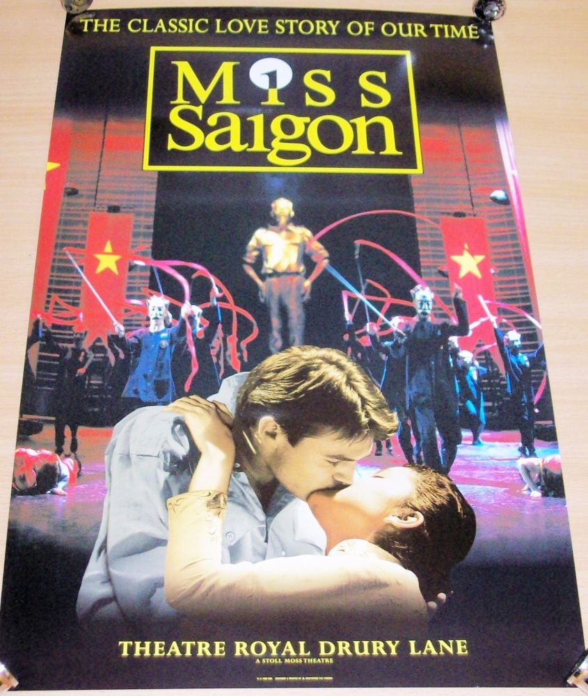 MISS SAIGON STUNNING PROMO POSTER FOR THE THEATRE ROYAL DRURY LANE LONDON 1