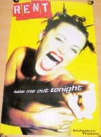 RENT STUNNING RARE PROMO THEATRE POSTER SHAFTESBURY THEATRE LONDON IN 1998