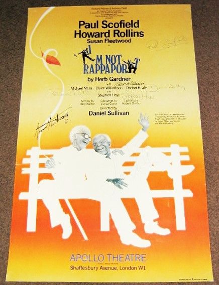 I’M NOT RAPPAPORT PAUL SCHOFIELD FULL CAST AUTOGRAPHS THEATRE POSTER APOLLO