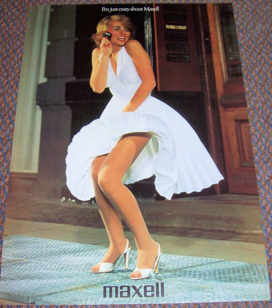 MARILYN MONROE IMAGE MAXELL RECORDING CASSETTE TAPES PROMO POSTER TV AD IN 