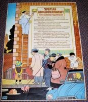 YELLOW PAGES GRAHAM PERCY ILLUSTRATED 'SPECIAL ANNOUNCEMENT' PROMO POSTER 1980