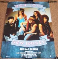 BON JOVI SUPERB RARE U.K. RECORD COMPANY PROMO POSTER 'NEW JERSEY' ALBUM 1988