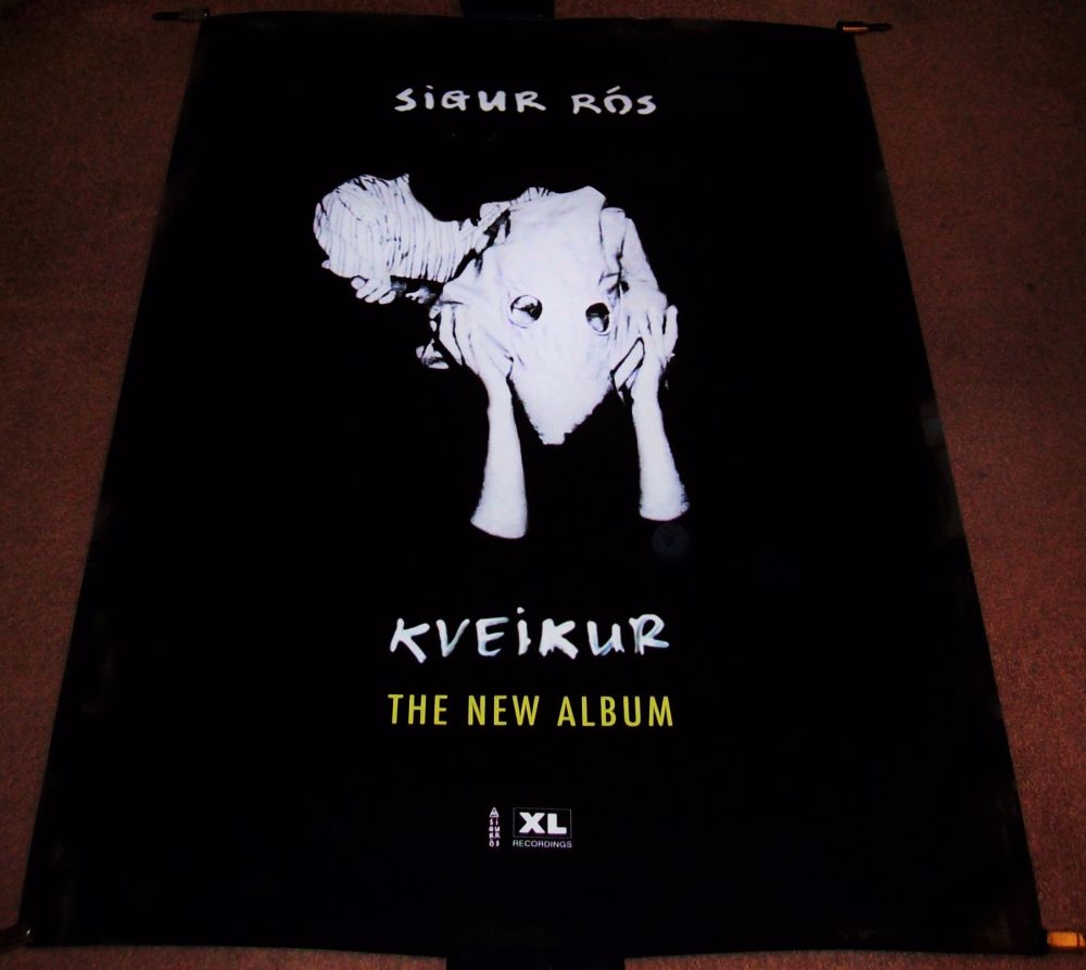 SIGUR ROS STUNNING U.K. RECORD COMPANY PROMO POSTER FOR THE 'KVEIKUR' ALBUM