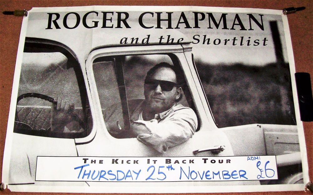 ROGER CHAPMAN SUPERB RARE 'THE KICK IT BACK' U.K. TOUR BLANK POSTER 1990 