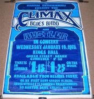 CLIMAX BLUES BAND HUSTLER CONCERT POSTER WED 14th JAN 1976 KINGS HALL DERBY UK