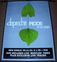 DEPECHE MODE FABULOUS U.K. RECORD COMPANY PROMO POSTER 'FREELOVE' SINGLE IN 2001