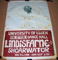 LINDISFARNE SHEARWATER CONCERT POSTER FRIDAY 11th FEBRUARY 1972 ESSEX UNIVERSITY