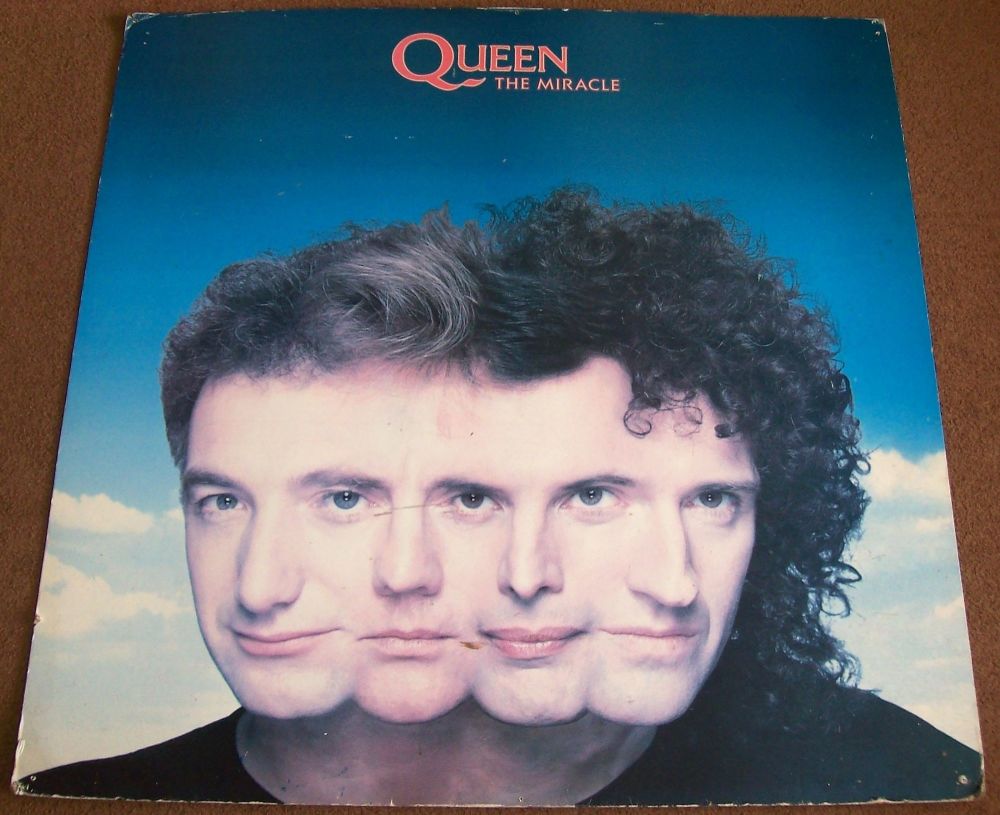 QUEEN SUPERB LARGE UK RECORD COMPANY PROMO SHOP STANDEE 'THE MIRACLE' ALBUM
