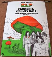 ELF RONNIE JAMES DIO U.K. REC COM PROMO POSTER 'CAROLINA COUNTY BALL' ALBUM 1974